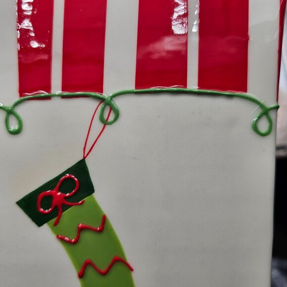 VTG Set Of 3 Holiday Food Safe Ceramic Stacking Containers Christmas Decor - Picture 14 of 16